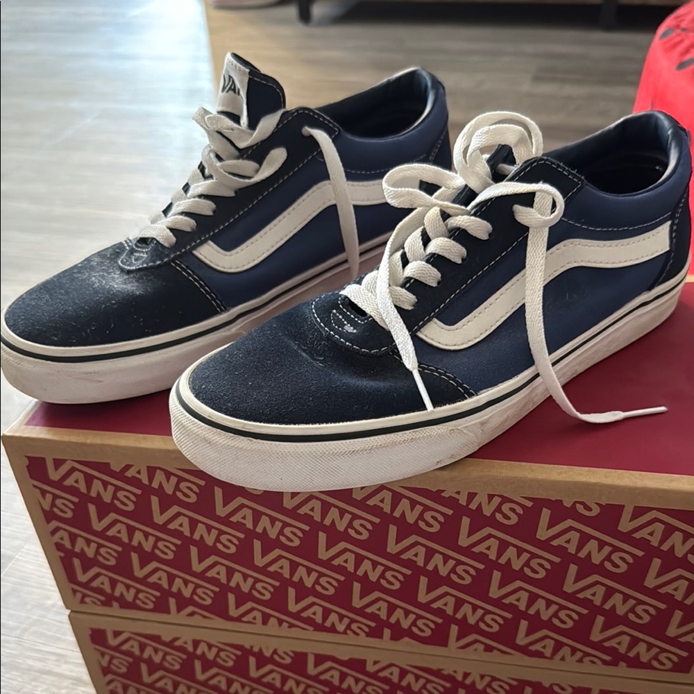 Vans Classic Blue and White Skate Shoes